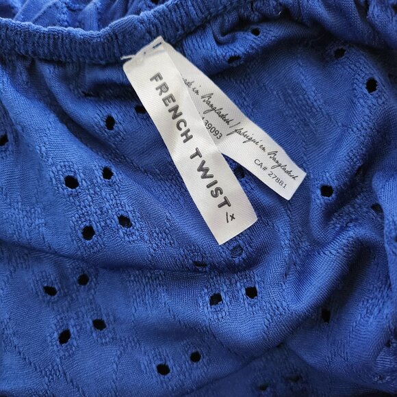 Blue Ruffled Lacy Blouse - Picture 8 of 10